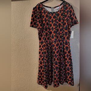LulaRoe Sx 2XL Black and Orange Mum Dress
